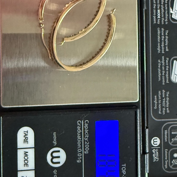 14K Gold Gemstone Hoop Earrings - Picture 11 of 11